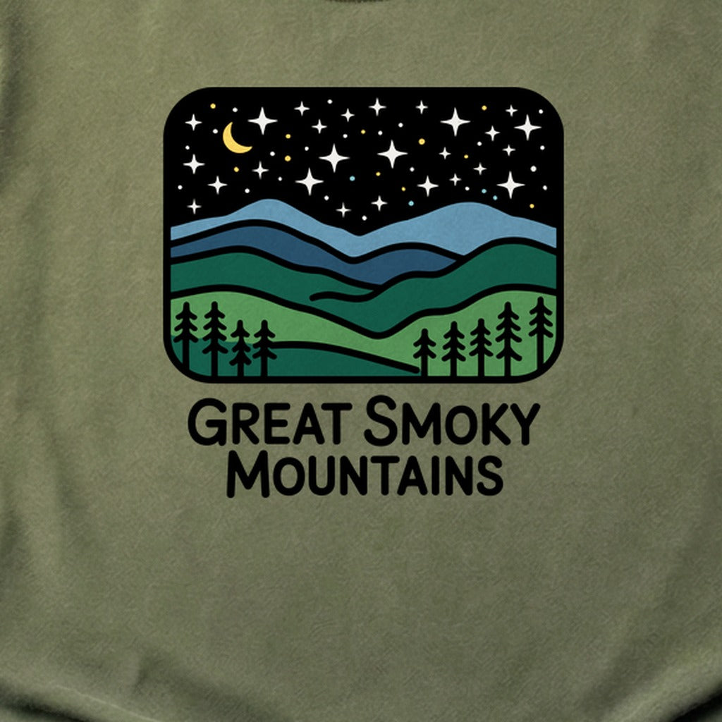Great Smoky Mountains at Night Cotton T-Shirt