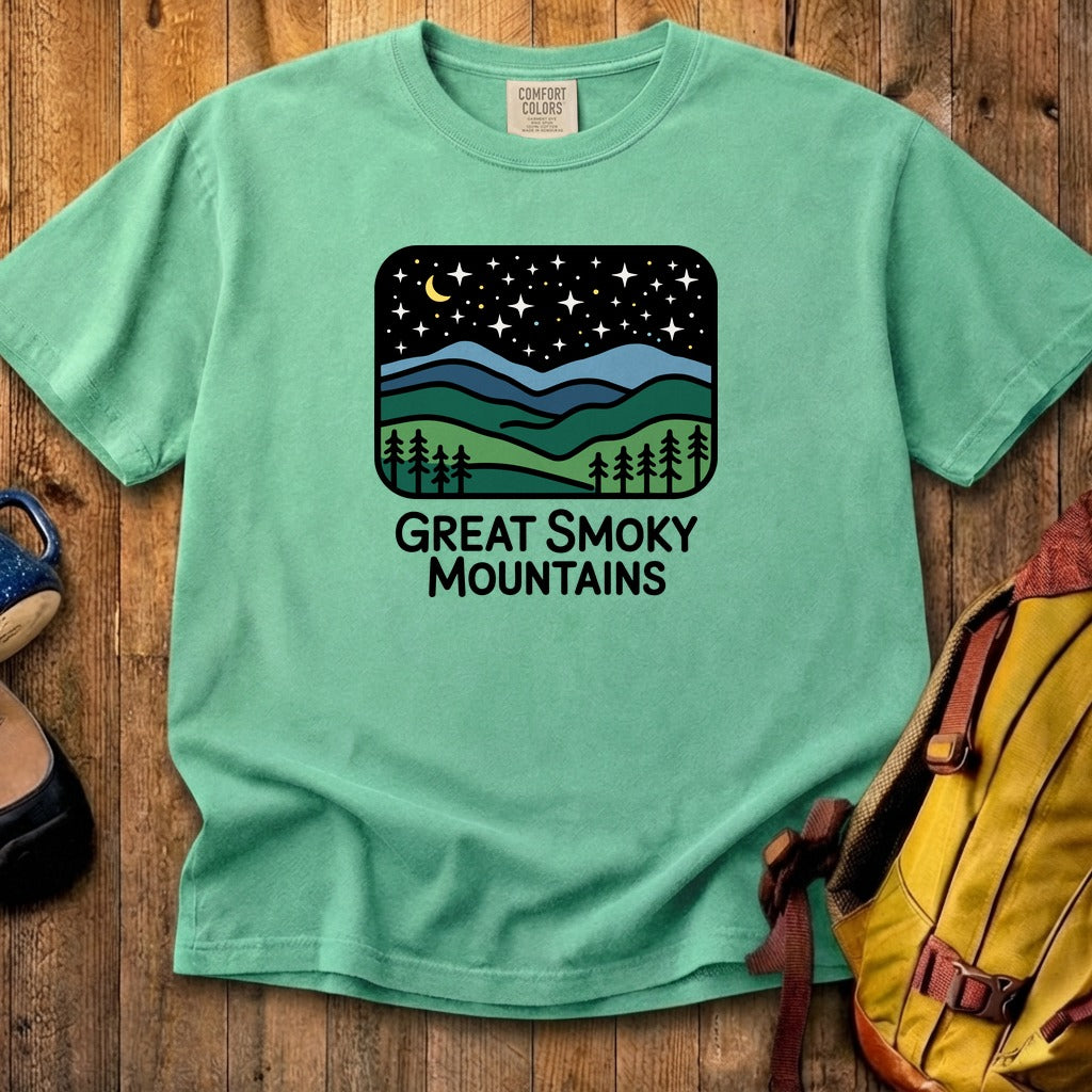 Great Smoky Mountains at Night Cotton T-Shirt