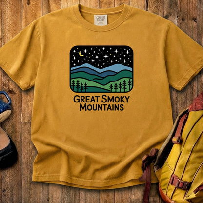 Great Smoky Mountains at Night Cotton T-Shirt