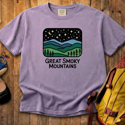 Great Smoky Mountains at Night Cotton T-Shirt