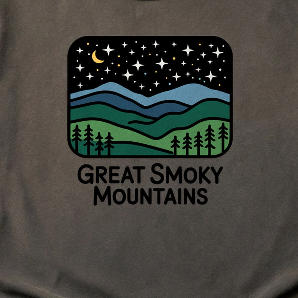 Great Smoky Mountains at Night Cotton T-Shirt