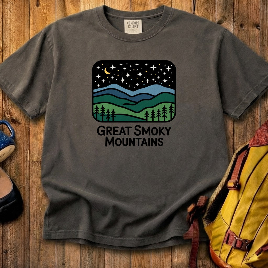Great Smoky Mountains at Night Cotton T-Shirt