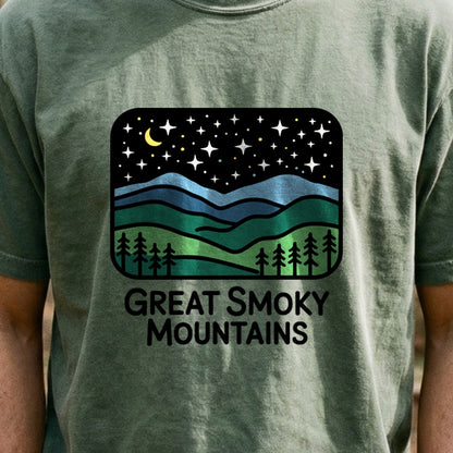 Great Smoky Mountains at Night Cotton T-Shirt