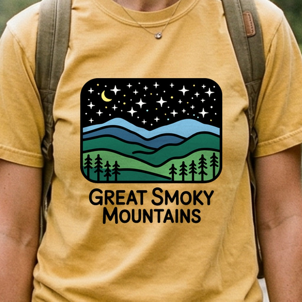 Great Smoky Mountains at Night Cotton T-Shirt