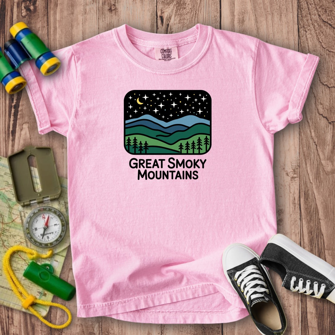 Great Smoky Mountains at Night Kids Cotton T-Shirt