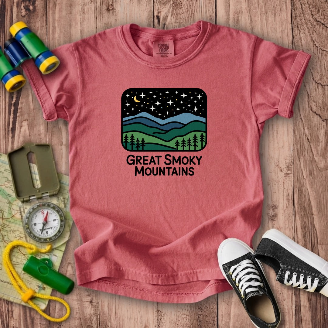 Great Smoky Mountains at Night Kids Cotton T-Shirt
