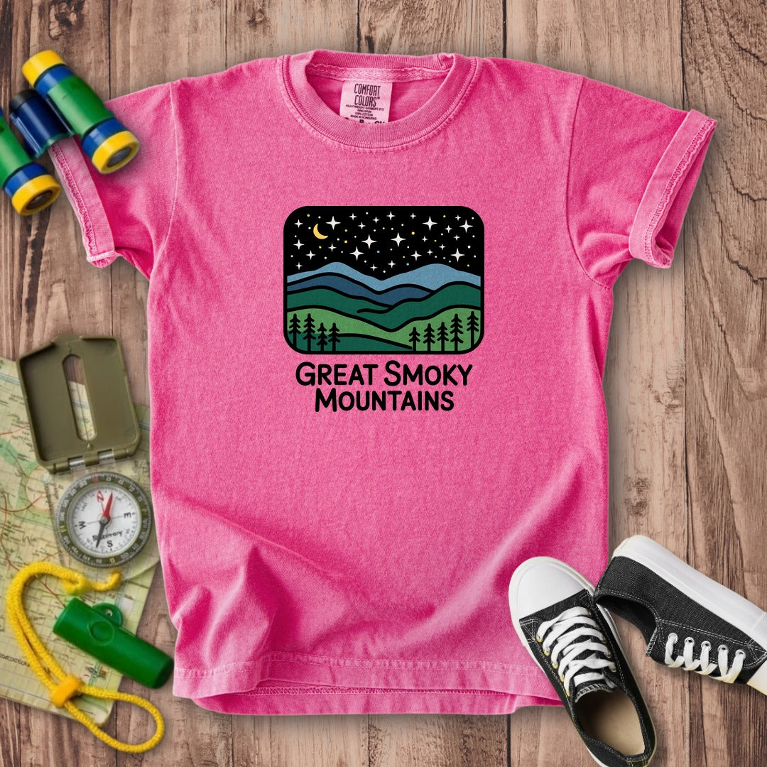 Great Smoky Mountains at Night Kids Cotton T-Shirt