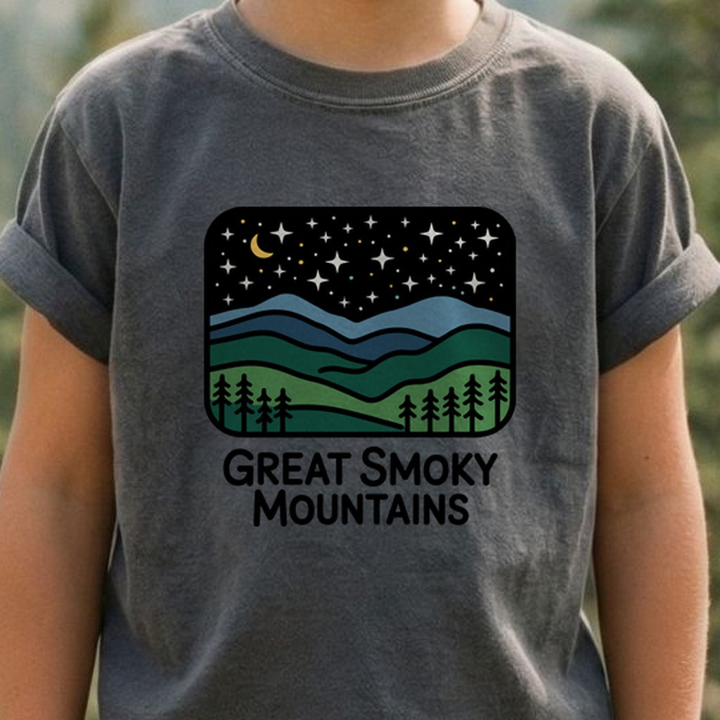 Great Smoky Mountains at Night Kids Cotton T-Shirt