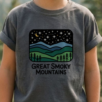 Great Smoky Mountains at Night Kids Cotton T-Shirt