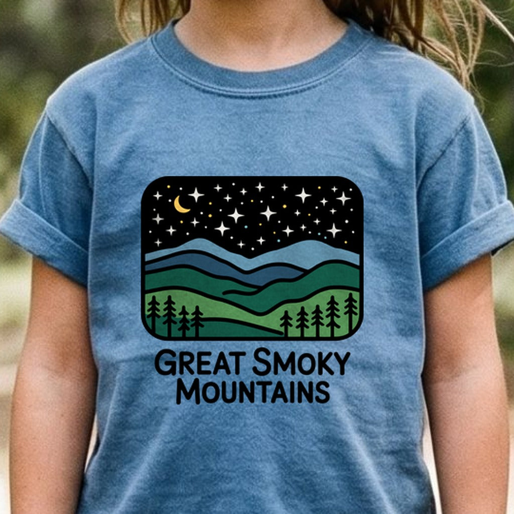 Great Smoky Mountains at Night Kids Cotton T-Shirt