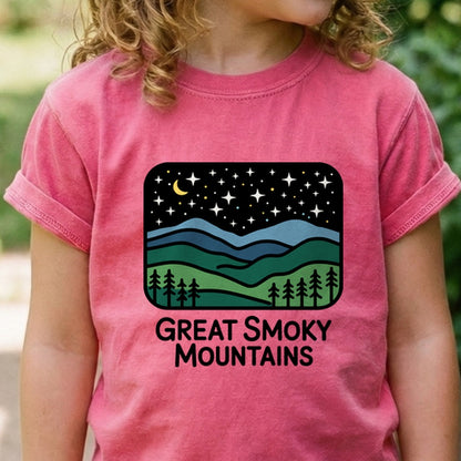 Great Smoky Mountains at Night Kids Cotton T-Shirt
