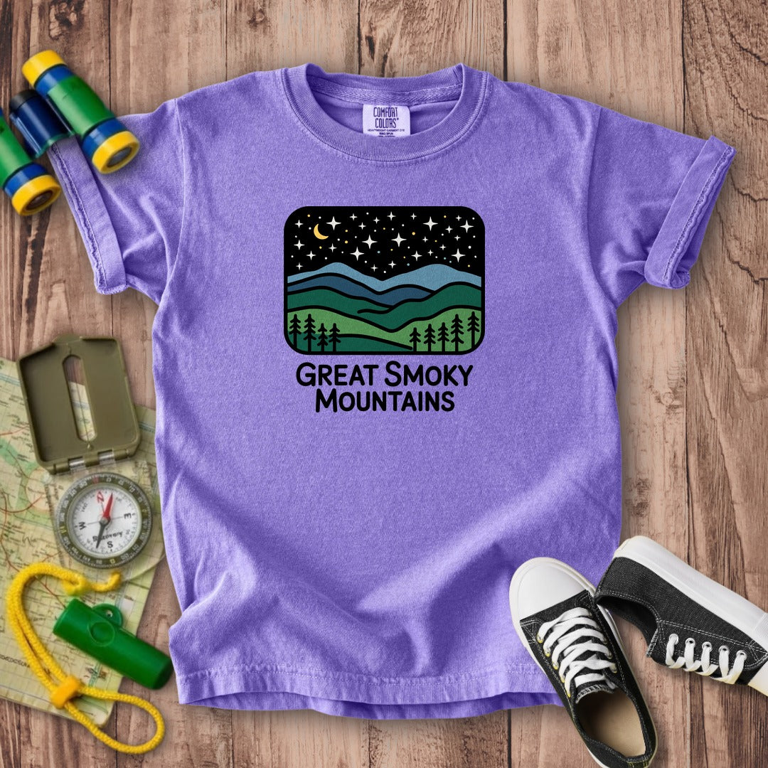 Great Smoky Mountains at Night Kids Cotton T-Shirt