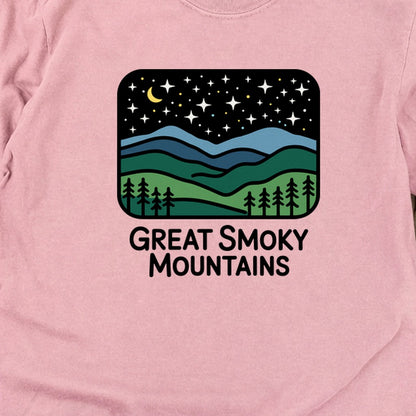 Great Smoky Mountains at Night Cotton Long Sleeve