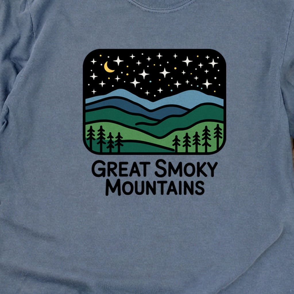 Great Smoky Mountains at Night Cotton Long Sleeve