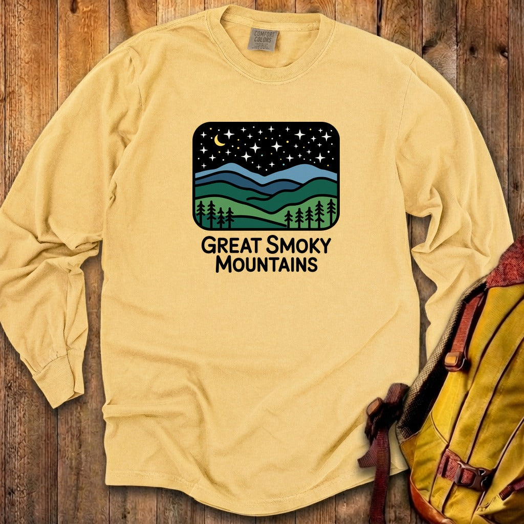 Great Smoky Mountains at Night Cotton Long Sleeve