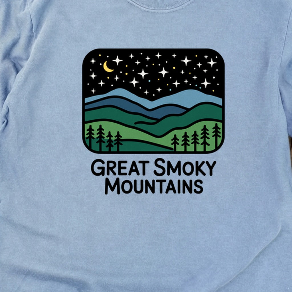 Great Smoky Mountains at Night Cotton Long Sleeve