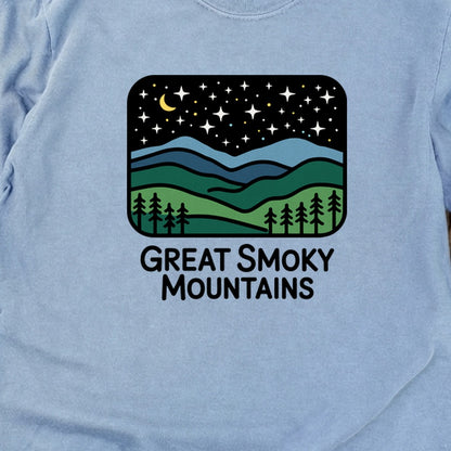 Great Smoky Mountains at Night Cotton Long Sleeve