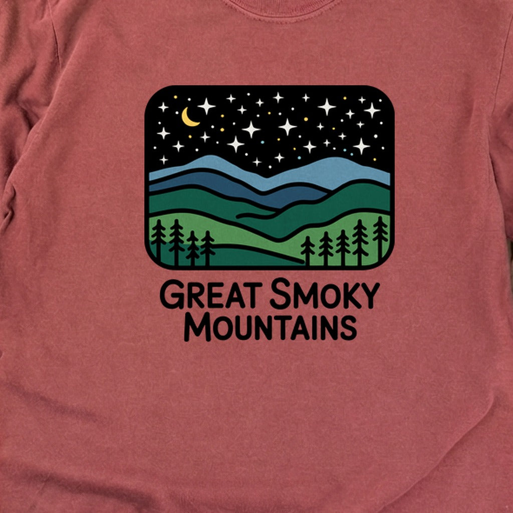 Great Smoky Mountains at Night Cotton Long Sleeve