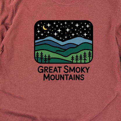 Great Smoky Mountains at Night Cotton Long Sleeve