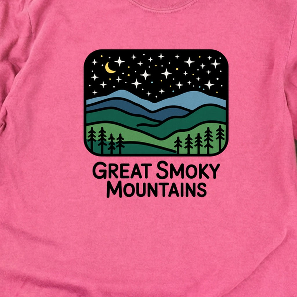 Great Smoky Mountains at Night Cotton Long Sleeve