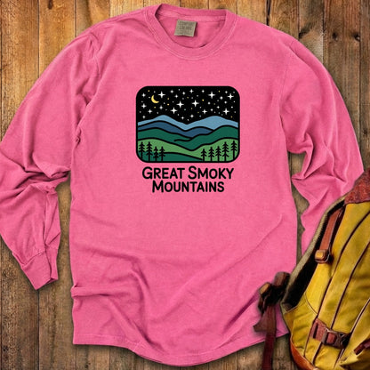 Great Smoky Mountains at Night Cotton Long Sleeve