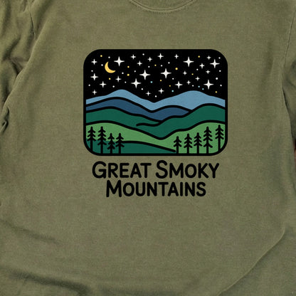 Great Smoky Mountains at Night Cotton Long Sleeve