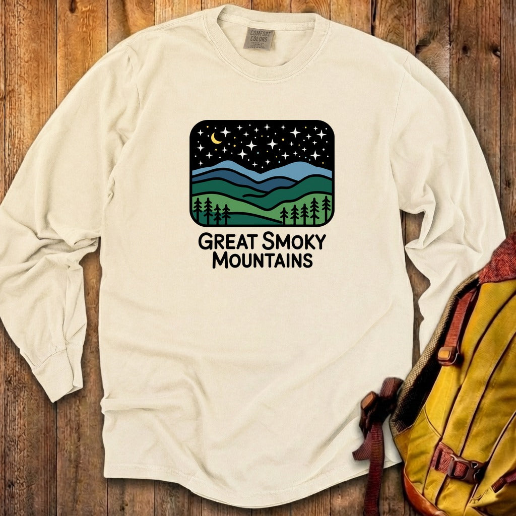 Great Smoky Mountains at Night Cotton Long Sleeve