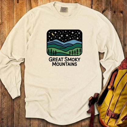 Great Smoky Mountains at Night Cotton Long Sleeve