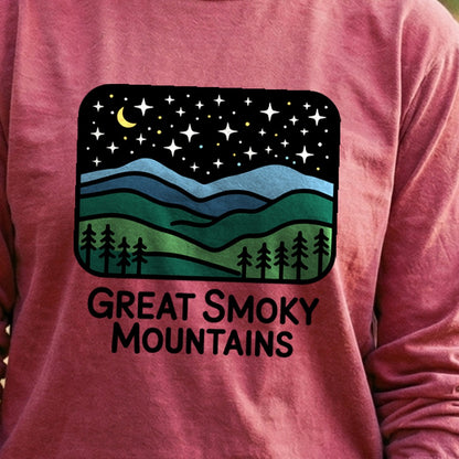 Great Smoky Mountains at Night Cotton Long Sleeve