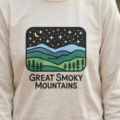 Great Smoky Mountains at Night Cotton Long Sleeve
