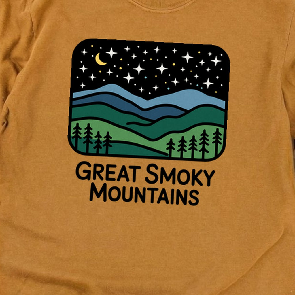 Great Smoky Mountains at Night Cotton Long Sleeve