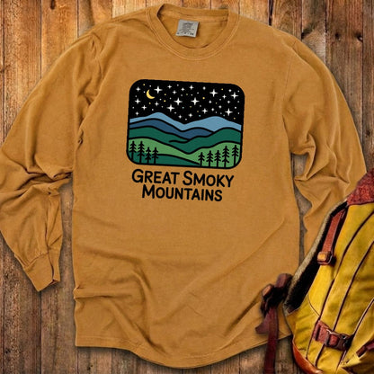 Great Smoky Mountains at Night Cotton Long Sleeve
