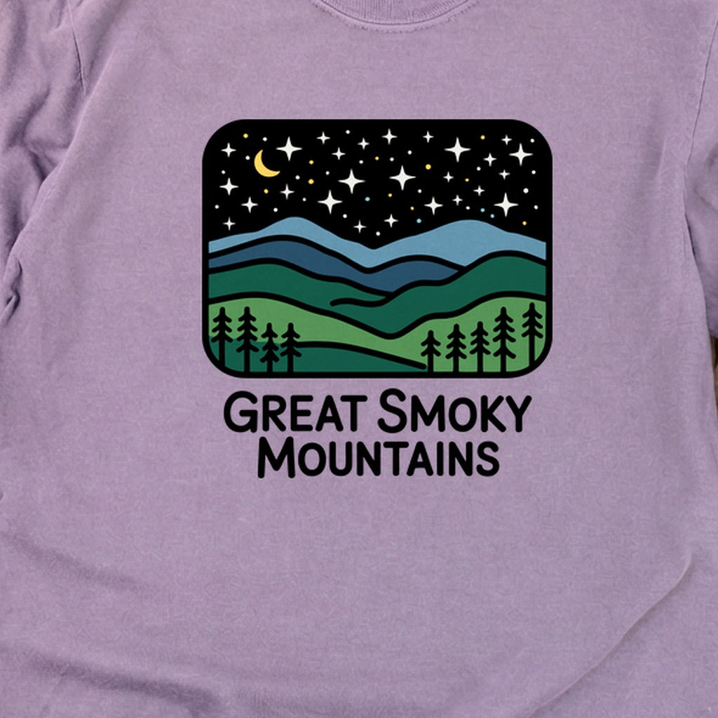 Great Smoky Mountains at Night Cotton Long Sleeve