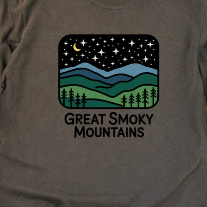 Great Smoky Mountains at Night Cotton Long Sleeve