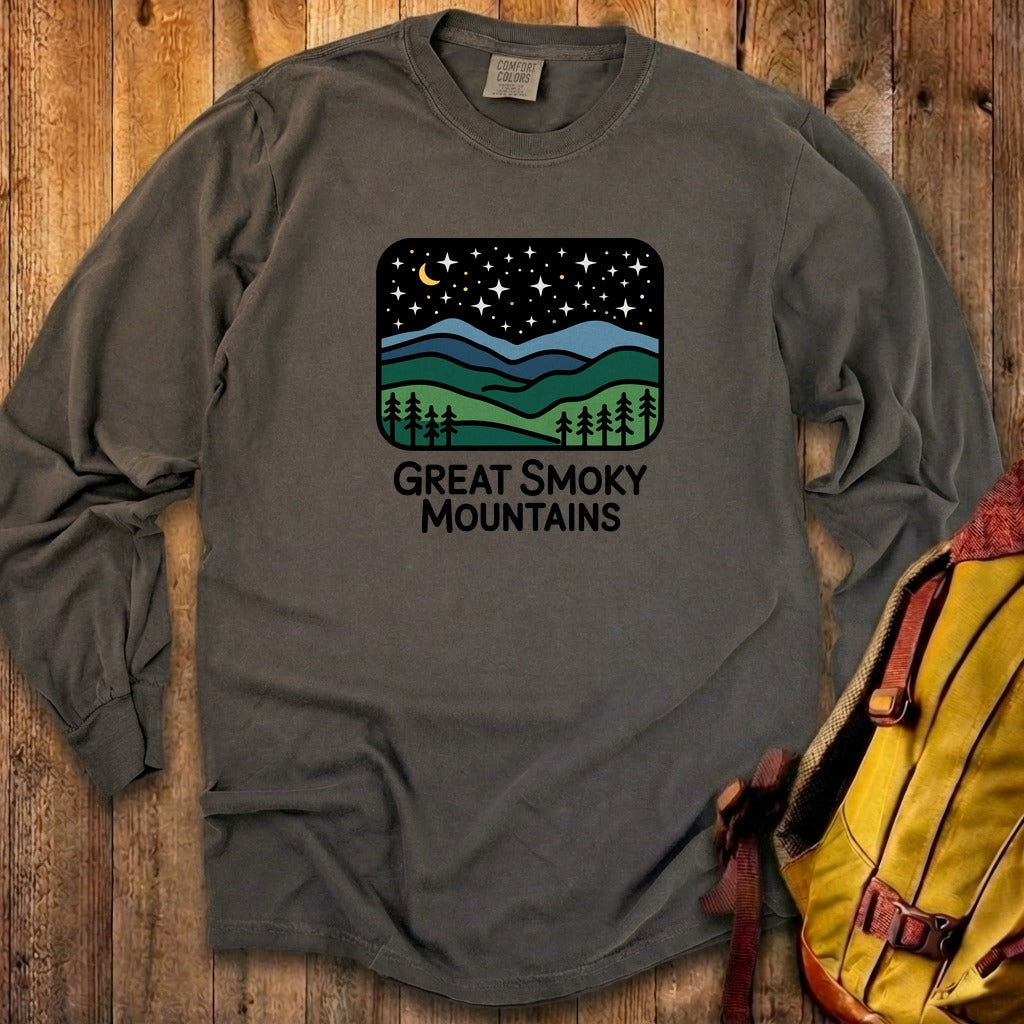 Great Smoky Mountains at Night Cotton Long Sleeve