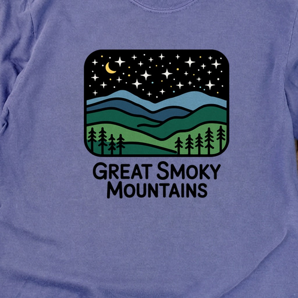Great Smoky Mountains at Night Cotton Long Sleeve