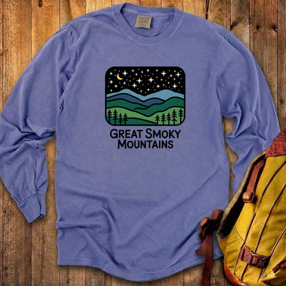 Great Smoky Mountains at Night Cotton Long Sleeve