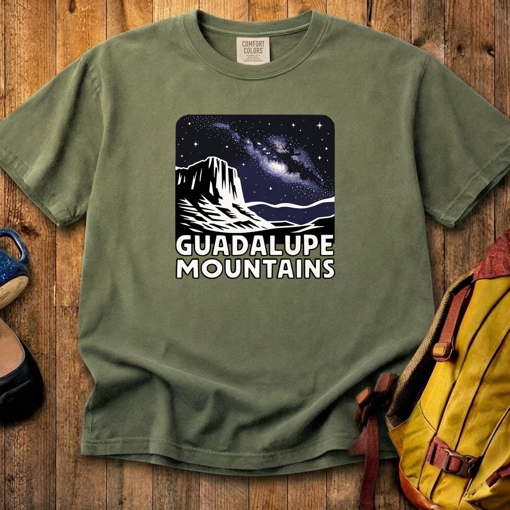Guadalupe Mountains at Night Cotton T-Shirt