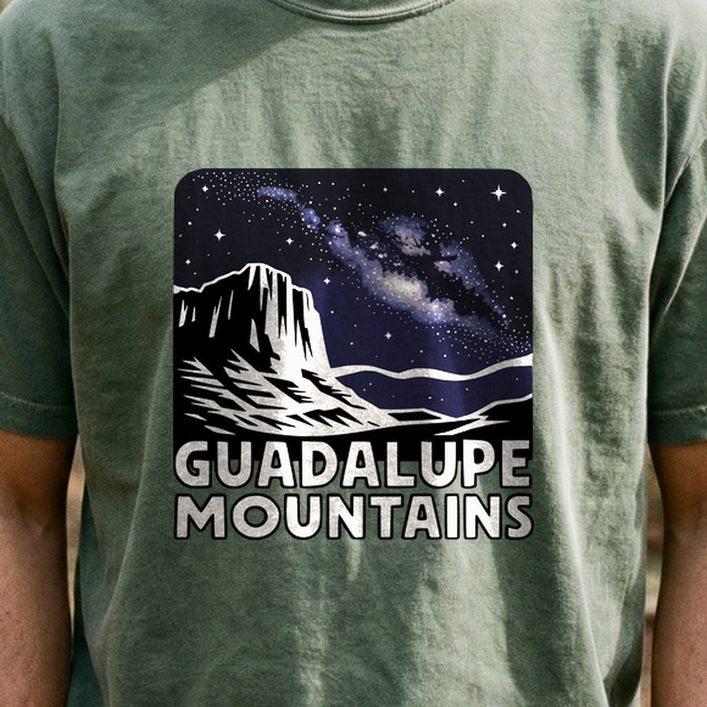 Guadalupe Mountains at Night Cotton T-Shirt