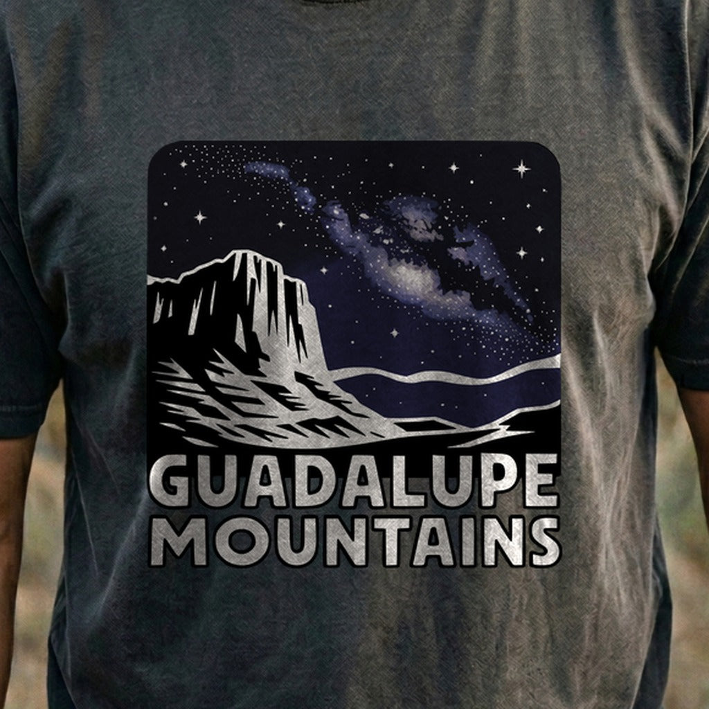 Guadalupe Mountains at Night Cotton T-Shirt
