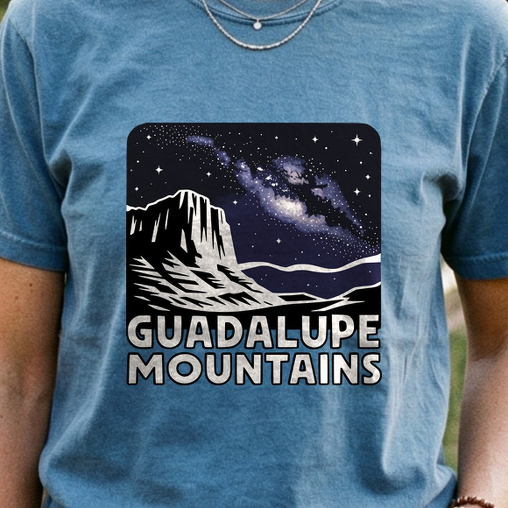 Guadalupe Mountains at Night Cotton T-Shirt