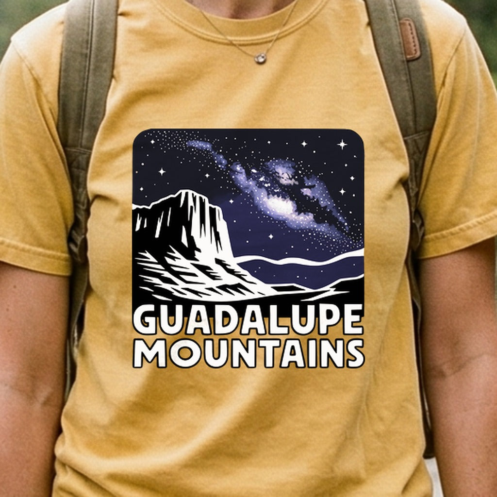 Guadalupe Mountains at Night Cotton T-Shirt