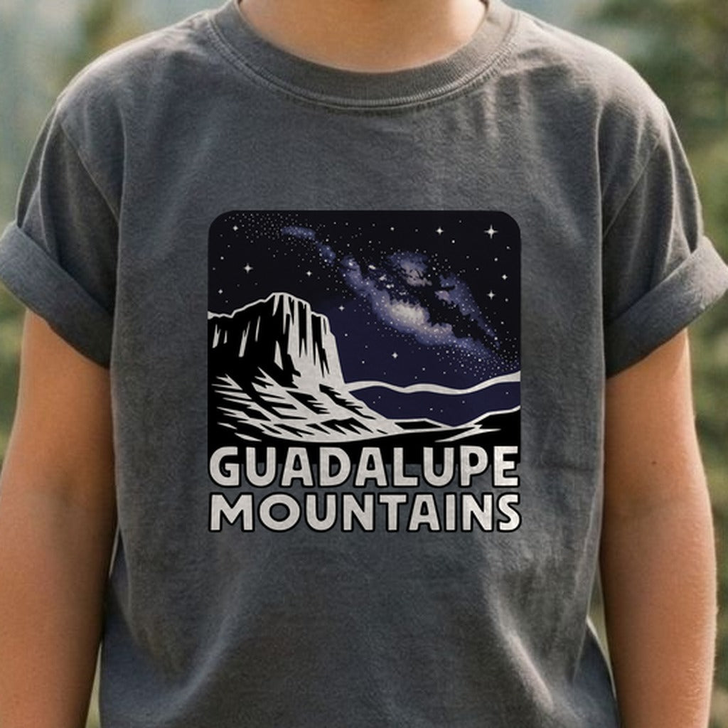 Guadalupe Mountains at Night Kids Cotton T-Shirt