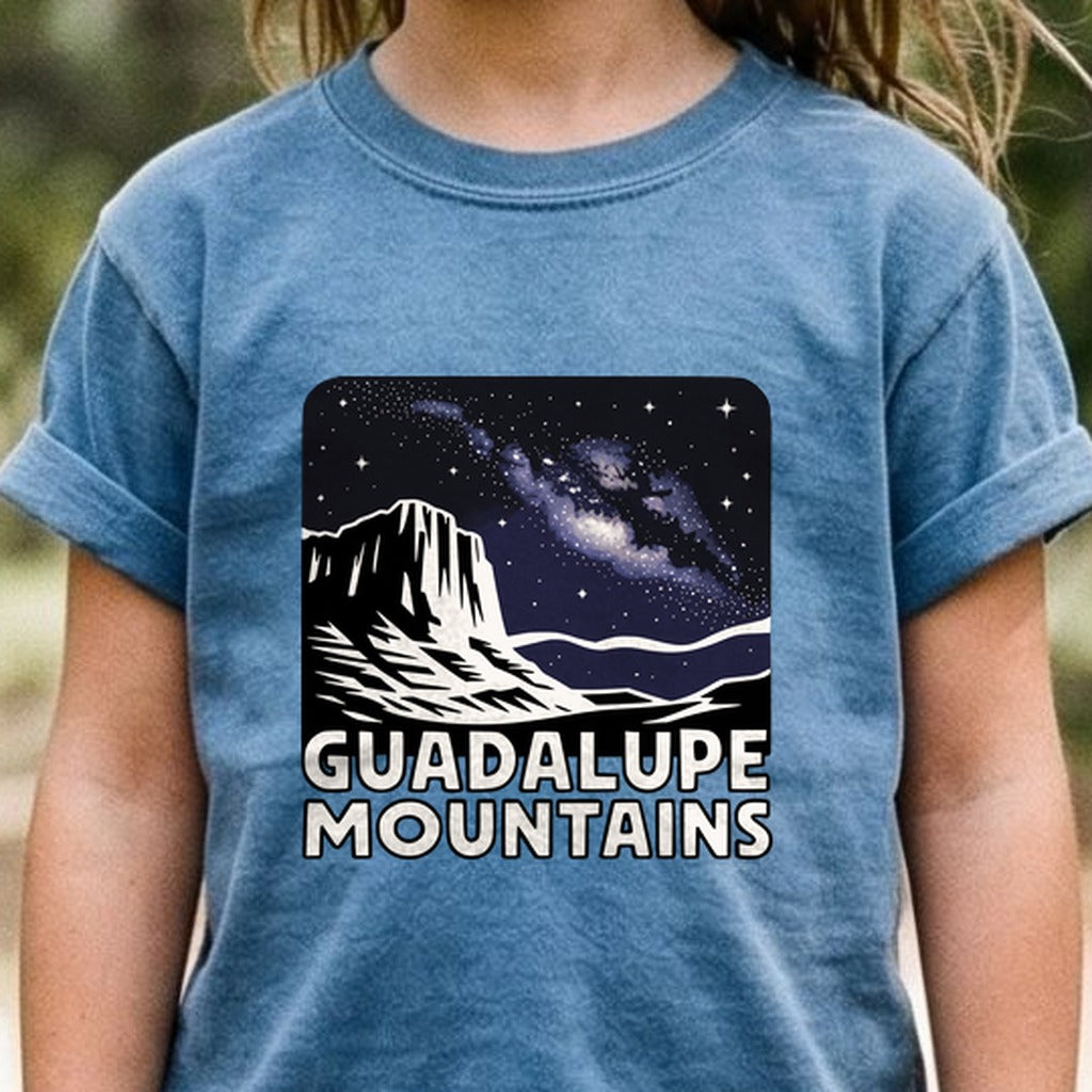 Guadalupe Mountains at Night Kids Cotton T-Shirt