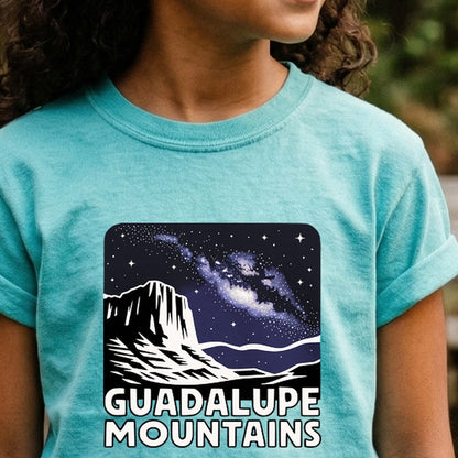 Guadalupe Mountains at Night Kids Cotton T-Shirt
