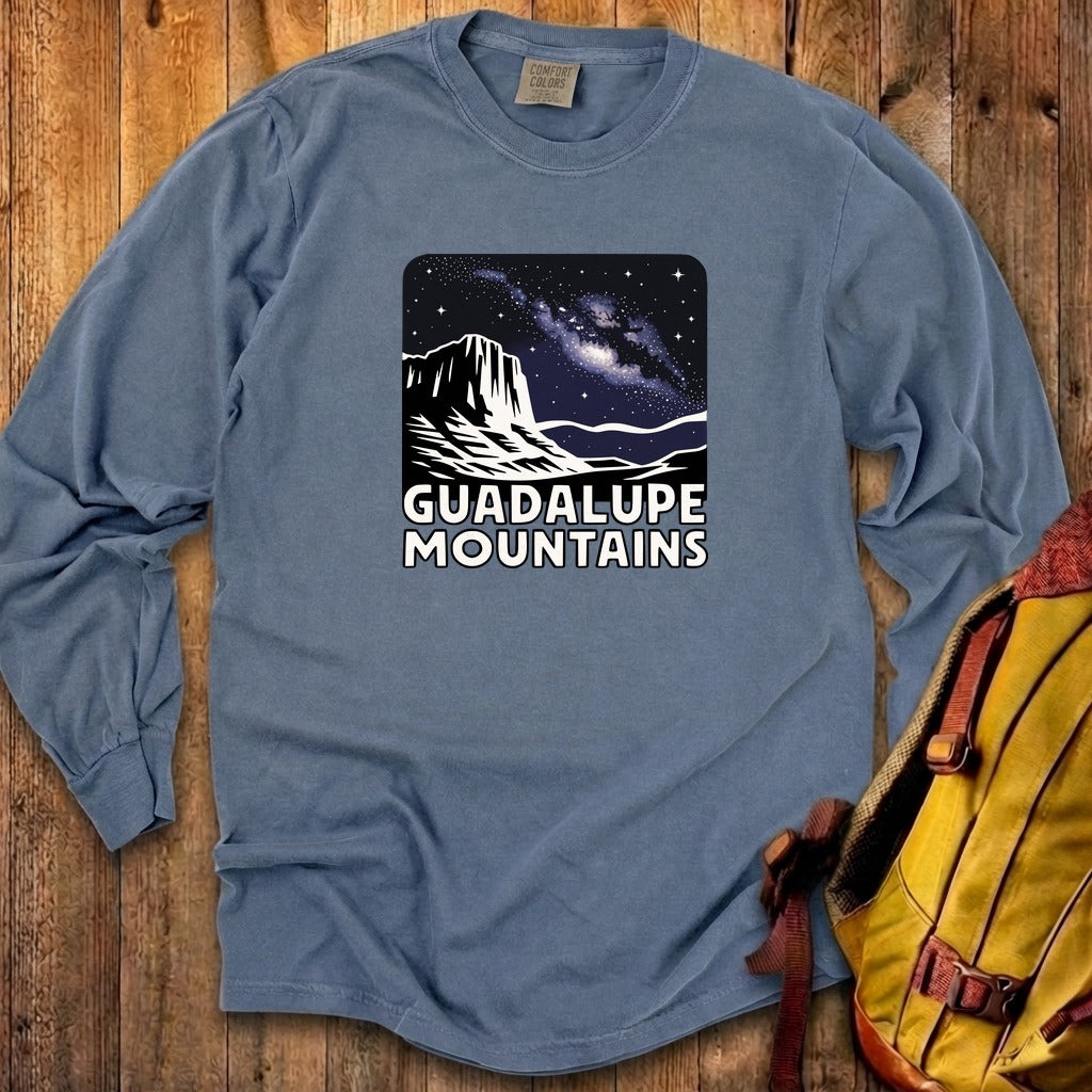 Guadalupe Mountains at Night Cotton Long Sleeve