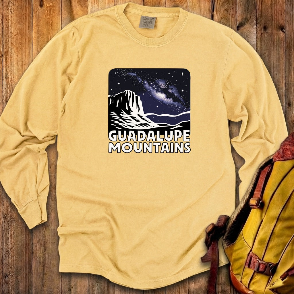 Guadalupe Mountains at Night Cotton Long Sleeve