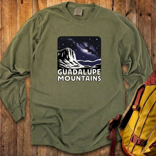 Guadalupe Mountains at Night Cotton Long Sleeve