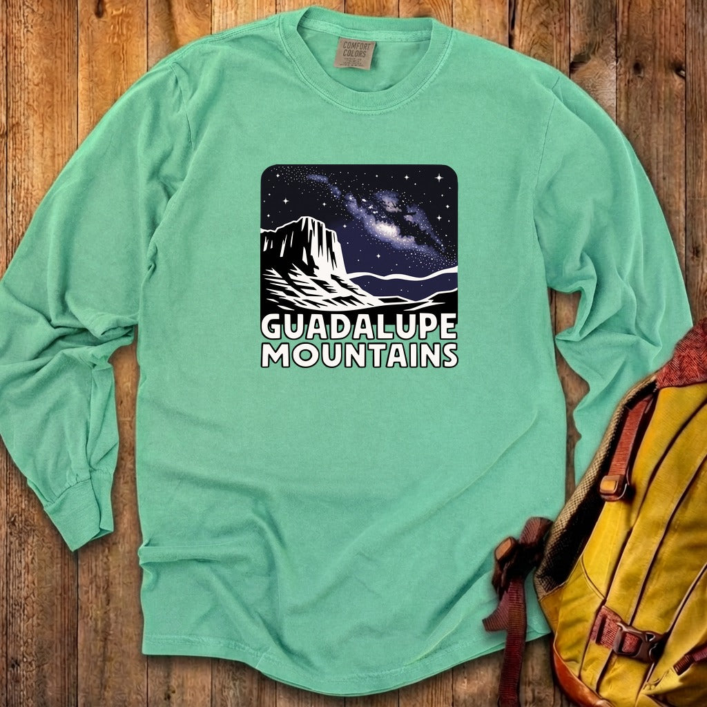 Guadalupe Mountains at Night Cotton Long Sleeve