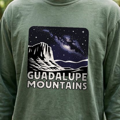 Guadalupe Mountains at Night Cotton Long Sleeve